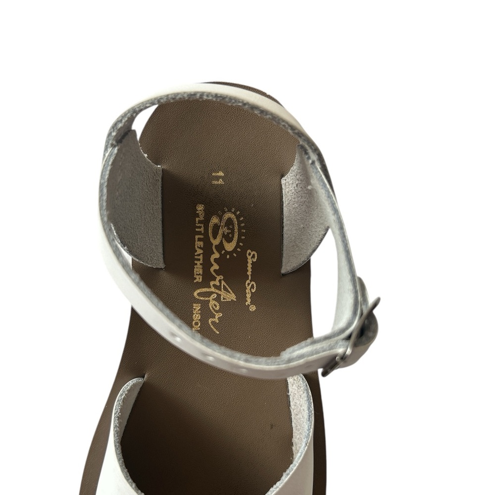 Salt Water Sandals by Hoy White Leather Slip-On Sandals - Picture 2 of 8